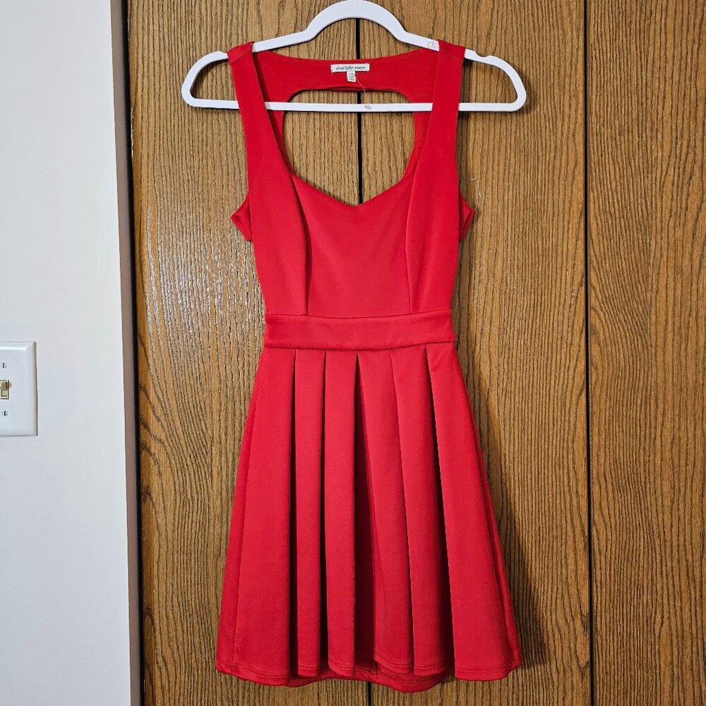 Charlotte Russe Red heart Cut-Out Skater Dress Perfect for Valentine’s Day
